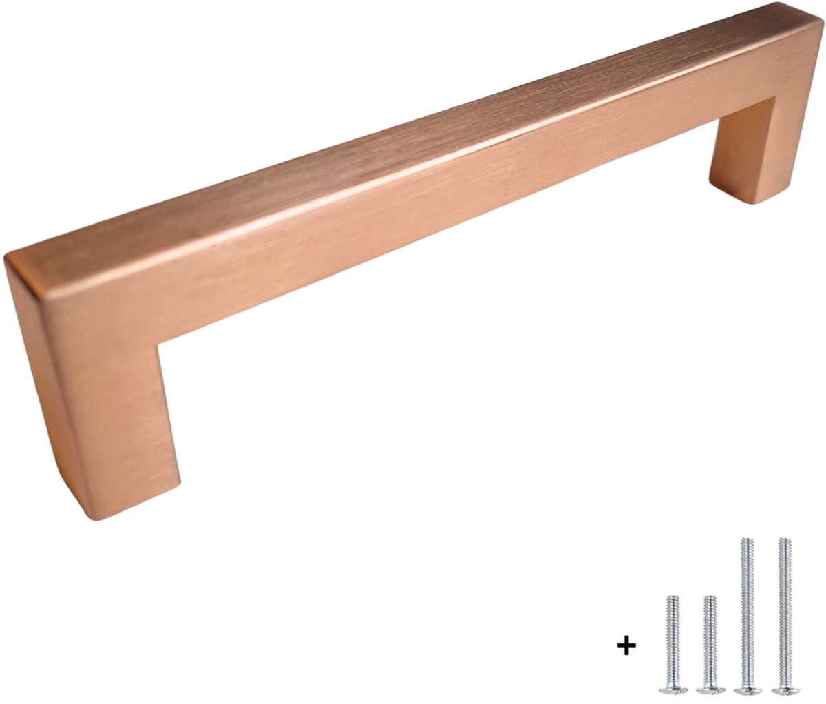HOEXS Handgreep Rose Goud – 14cm | Hartafstand 128mm – Meubelgreep – Incl. 2 Boutlengtes – Moderne Deur & Ladegreep