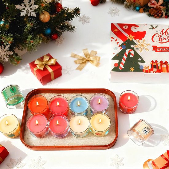 SCENTORINI Geurkaarsen, adventskalender, Kerstmis, cadeauset, 12