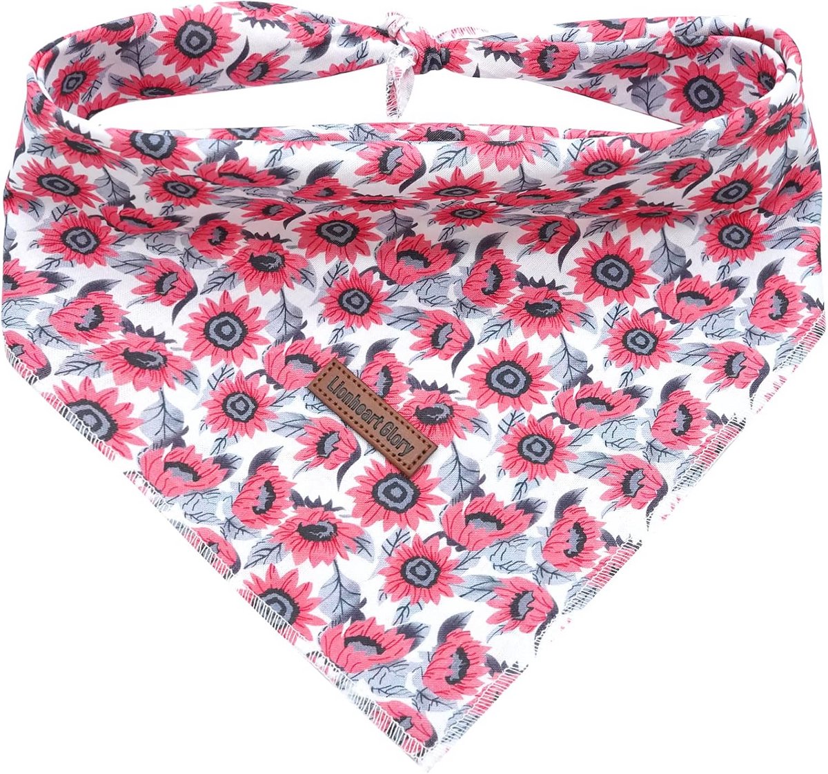 Hond Bandana - Hond Sjaal - Hond Versieren - Wasbaar Zacht Katoen - Verstelbaar - Roze Bloem