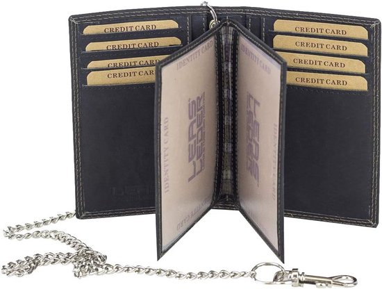 Biker & Trucker lange portemonnee met messing ketting LEAS in