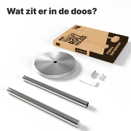 MINISMUS Keukenrolhouder, keukenrolhouder van roestvrij staal met stabilisatiestang, zonder boren, moderne papierrolhouder voor standaard rollen (zwart
