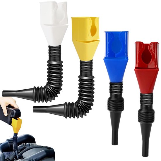 Nadisean 10 Stuks Trechterset, Vultrechter van Rechthoekige Flexibele Plastic, Universele Autotrechter met Handpomp Filteren Afneembare Tuit Benzinetrechter voor Motorfiets Auto - Rood/Oranje/Zwart Nadisean 10 Stuks Trechterset, Vultrechter van Rechthoekige Flexibele Plastic, Universele Autotrechter met Handpomp Filteren Afneembare Tuit Benzinetrechter voor Motorfiets Auto - Rood/Oranje/Zwart
