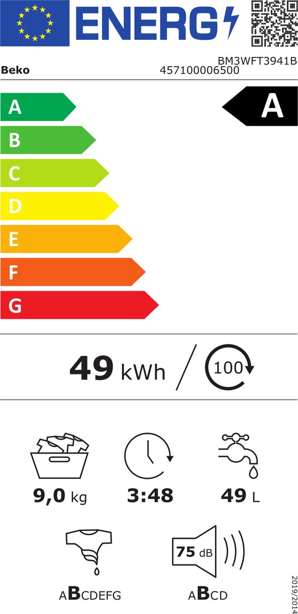 Beko B300 Wasmachine 9kg EnergySpin thumbnail 2