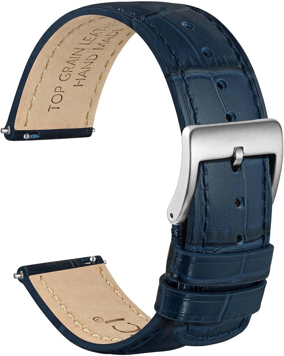 Leren Horlogeband Croco Reliëf Universele Pasvorm 18mm 20mm 22mm