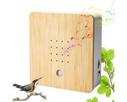 Vogelgeluidsensor - Geluidsinstallatie met gesimuleerd vogelgeluid - Luidspreker met bewegingssensor en wandmontage - Speelt rustgevend vogelgezang - Automatische geluidsgenerator - Geluidsbron uit het bos - Natuurgeluiden