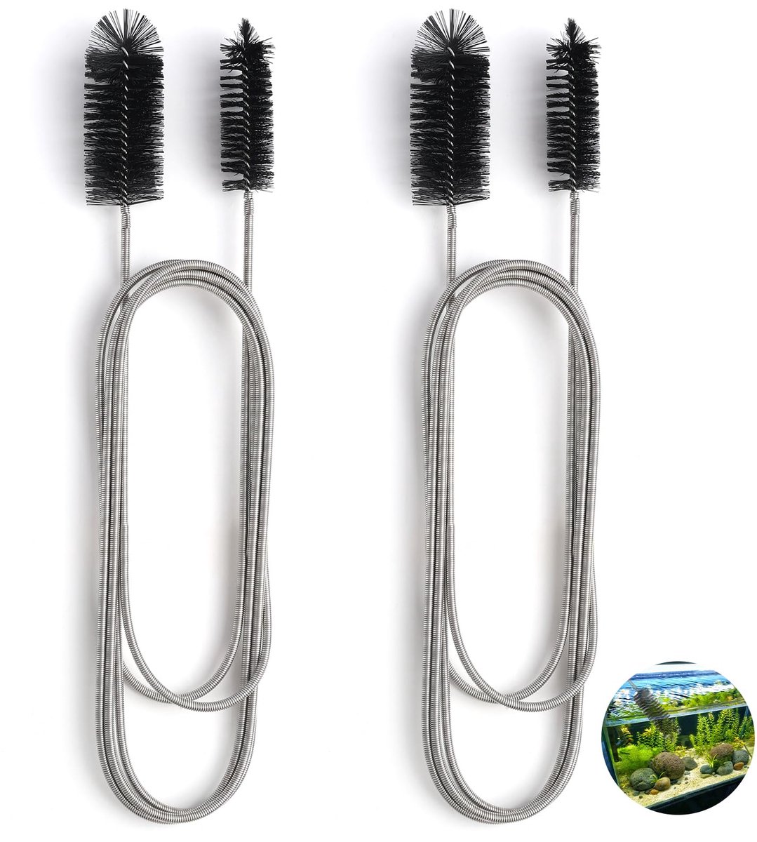 Unyqoos® Flexibele dubbele kop slangborstel voor efficiënte buis- en afvoerreiniging