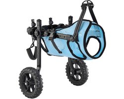 Instelbare Hondenrolstoel voor Achterpoten, Lichtgewicht Tweewielig Mobiliteitshulp Met Schokabsorberend Ontwerp, Ondersteuningskar voor Kleine Gewonde Of Gehandicapte Honden, Geschikt voor Huisdieren Tot 10 kg
