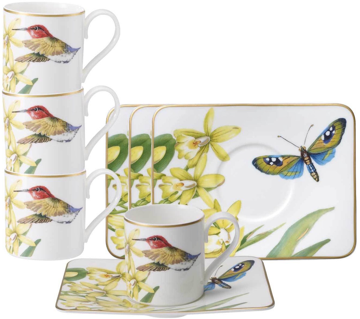Espressotassen mit Untertassen Amazonia 60 ml Set van 4