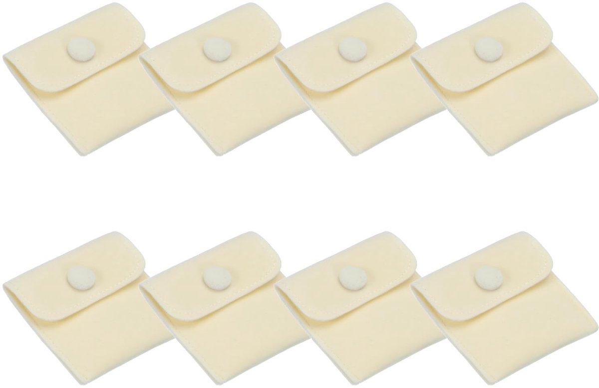 9x3 Inch Sieraden Pouch, 8 stuks Zachte Fluwelen Zakjes met Snap Knop Draagbare Opslag voor Ringen Ketting Armband Oorbel Horloge, Geel