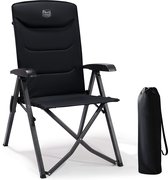 TIMBER RIDGE Chaises de camping - Pliables & réglables - 4 positions & dossier haut - Chaises de jardin confortables - Idéal pour le camping - Noir