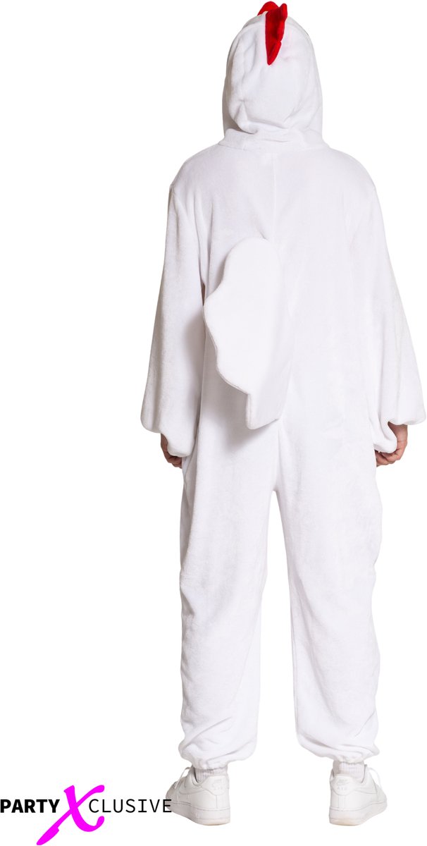 Partyxclusive Kippen Onesie Dieren Onesie Dieren Kostuum Carnavalskleding Carnaval kostuum verkleedkleding Volwassenen - Onesie - Wit - Unisex - Polyester - Onesize — afbeelding 4