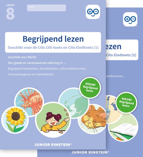 Begrijpend lezen Oefenboeken Set groep 8 M8/E8 Delen 1 en 2 - cover