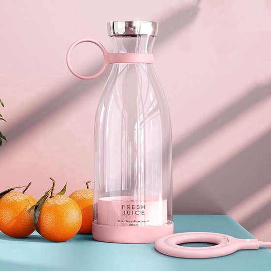 IBBO® - Draadloze Blender To Go - 350 ml - Mixer - USB - Smoothie maker voor onderweg - Draagbare Mini blender - Mixer voor smoothies - Draadloos opladen - voor gezonde drankjes - Roze van IBBO — afbeelding 2