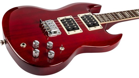 Flight ALMPIOTECR Pioneer Ukulélé électrique ténor - Rouge cerise