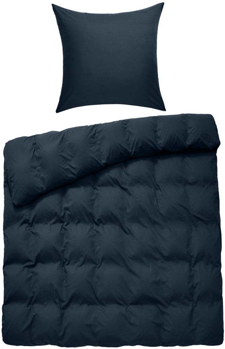 Unyqoos Comfortabele katoenen beddengoedset met ritssluiting en elegant design Donkerblauw