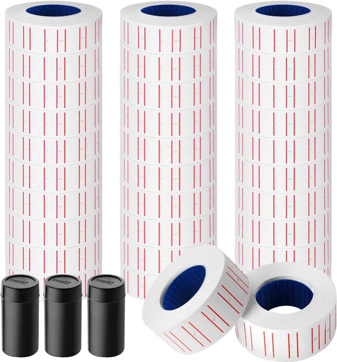 Prijsrol stickers - Prijsrollen voor prijstang - 23 x 15mm - 15.000 stuks + 3 Navulinktrollen