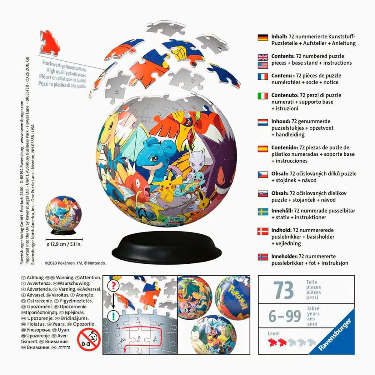 Ravensburger 3D-puzzel PokÃ©mon Bal - 72 stukjes — afbeelding 3