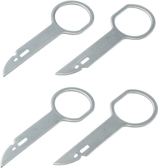 Knaak Demontagesleutels - Set van 4 - Geschikt voor Audi Autoradio’s - Metaal