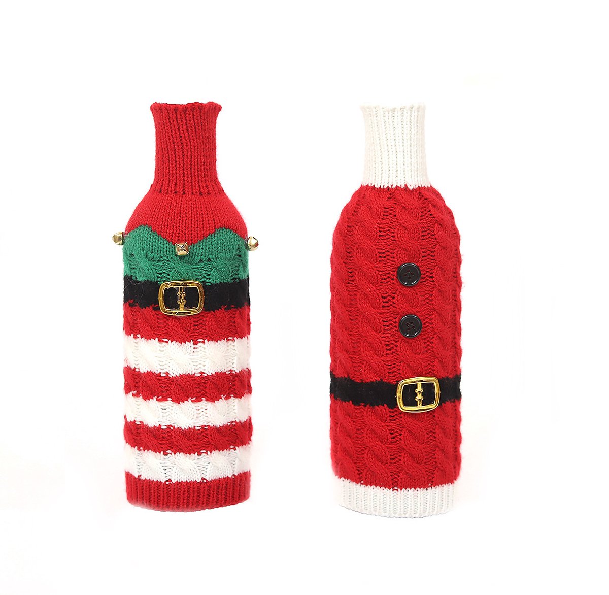 2 x Fles tas - kerstversiering - Wijnfleshouder -kerstwijnfleshoezen-Cadeauverpakkingen - voor Christmas Wine Bottle Coverst、 Vakantie Feest 、tafeldecoraties
