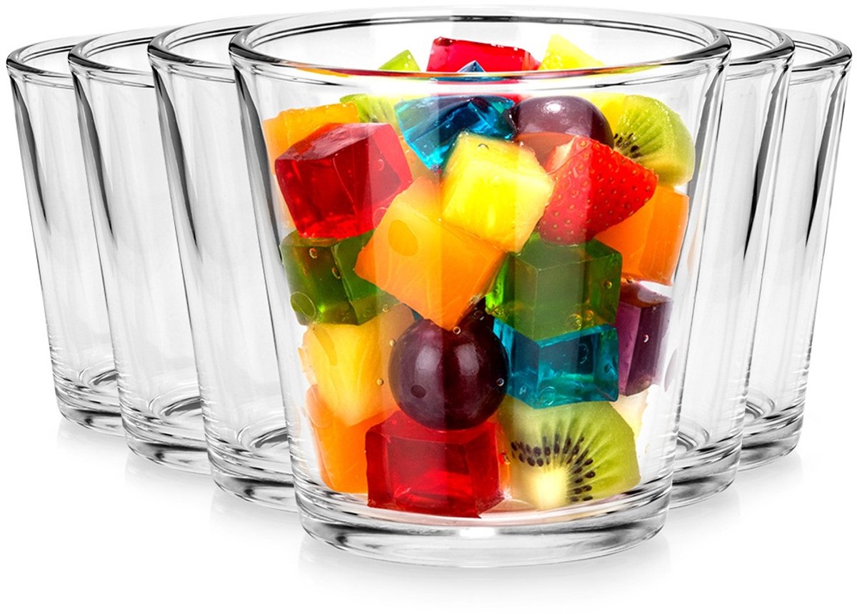Dessertbekers Glas 180 ml 6 stuks - Schaaltjes - Dessertkopjes - Dessertkommen - Ijsbeker - Ijscoupe - Bekers voor Dessert Ijs Hapjes Tapas
