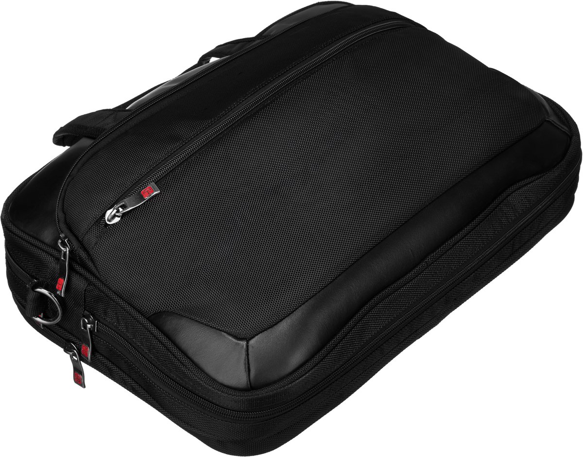 Peterson Laptoptas 15 inch - Echt Leer & Cordura - Zwart - Dames & Heren