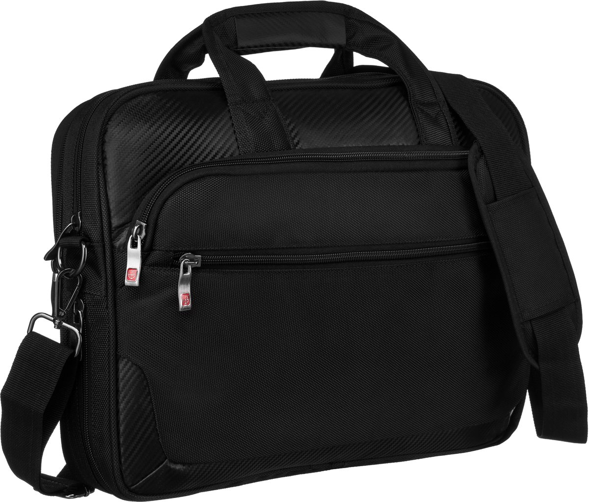 Peterson Laptoptas 15 inch - Echt Leer & Cordura - Zwart - Dames & Heren