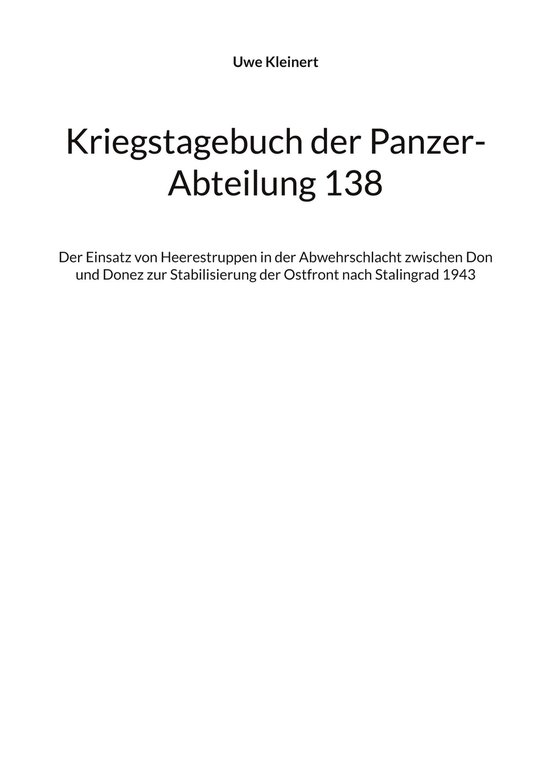 Rückschau 4 - Kriegstagebuch der Panzer-Abteilung 138 - cover