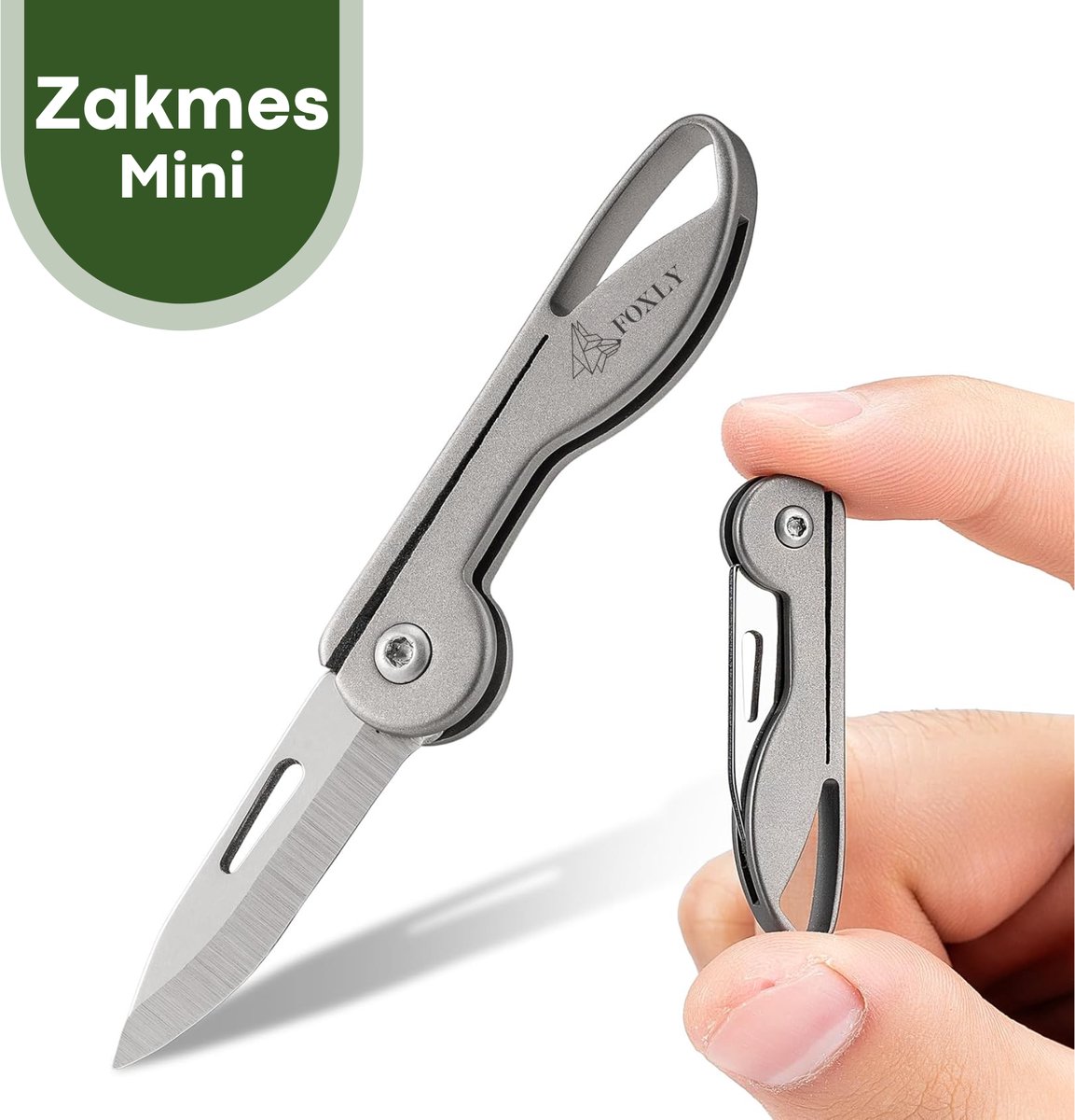 FOXLY® Survival Mini Zakmes Storm X91 + Draagetui - Survival mes - Jachtmes - Camping - Kamperen