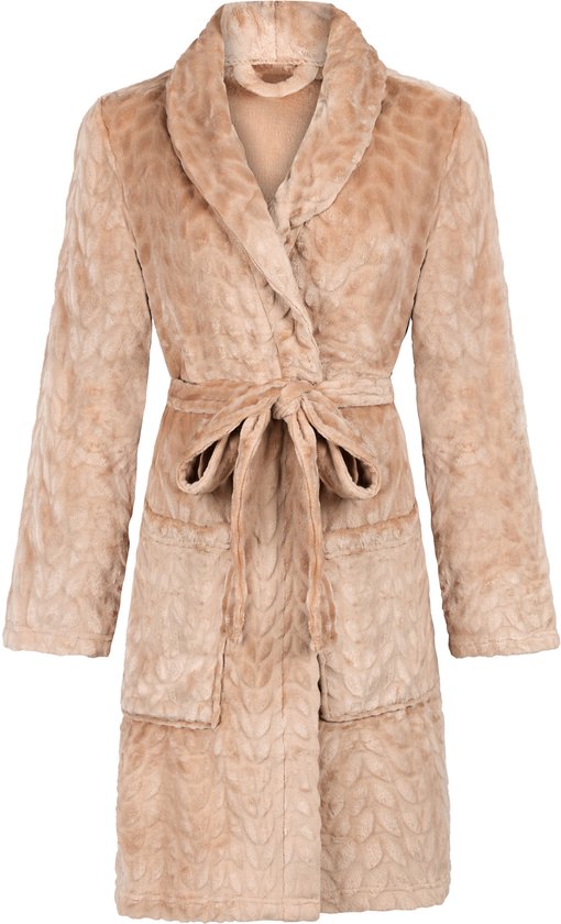 Peignoir de Vêtemetens de nuit court en flanelle pour femme Hunkemöller - Beige - Taille M/L
