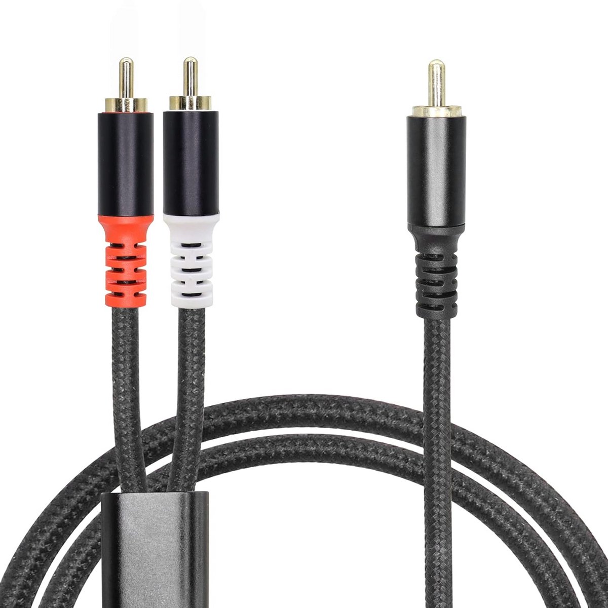 Vergulde RCA Y Kabel Splitter voor Subwoofer en Home Theater Versterker (2 Meter)