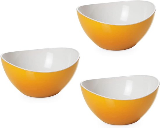 OMADA Design set van 3 kommen voor de keuken, 1,5 liter, slakom van gekleurd kunststof, onbreekbare container, gemaakt in Italië, trendy lijn OMADA Design set van 3 kommen voor de keuken, 1,5 liter, slakom van gekleurd kunststof, onbreekbare container, gemaakt in Italië, trendy lijn