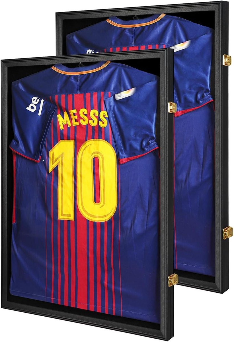 Voetbalshirt Inlijsten Display Case 2 Stuks - Afsluitbare Jersey Vitrine met UV-bescherming
