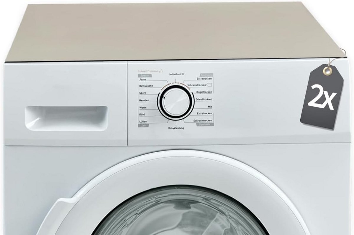 Set van 2 Antislip Wasmachine Onderzetters Beige 60x60 cm Op Maat Te Snijden