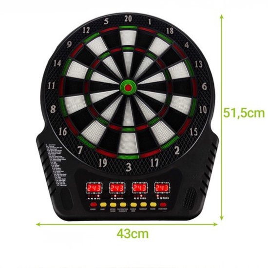 MOZY® - Elektronisch Dartbord - tot 16 Spelers - met 6 Dartpijlen en 24 Opzetstukken - Automatische Puntentelling - 27 Spellen en 243 Gamemodi van mozy — afbeelding 4