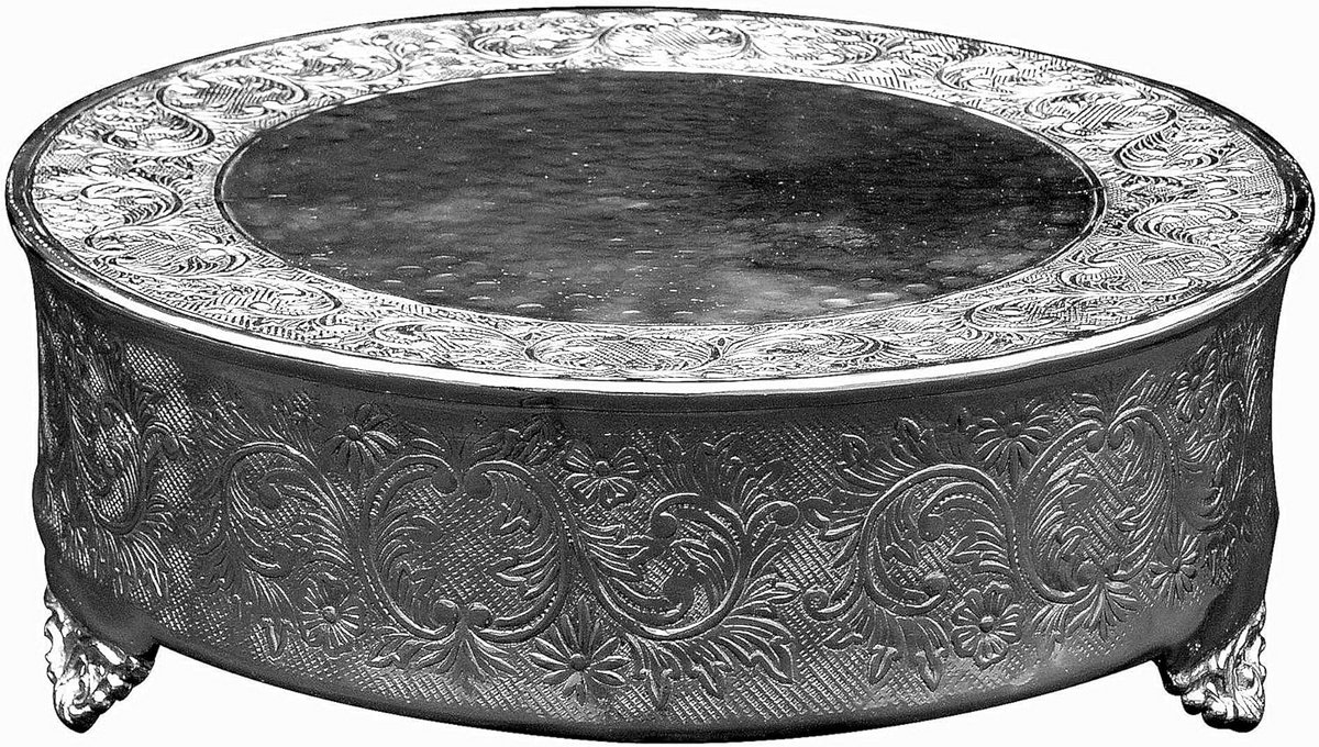 Ronde Taartstandaard voor Bruiloft en Feest 18 Inch Zilver