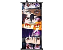 Naruto Scroll Poster - Large Anime Sharingan - Video Game Scroll - Fabric Wall Decoration 70 x 30 cm - Manga Decoratie
