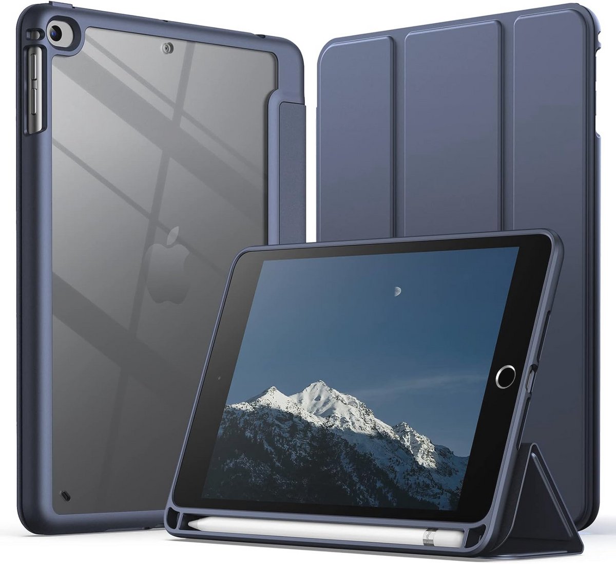 Beschermhoes voor iPad mini 5/4 met Pencil Houder en Transparente Achterkant