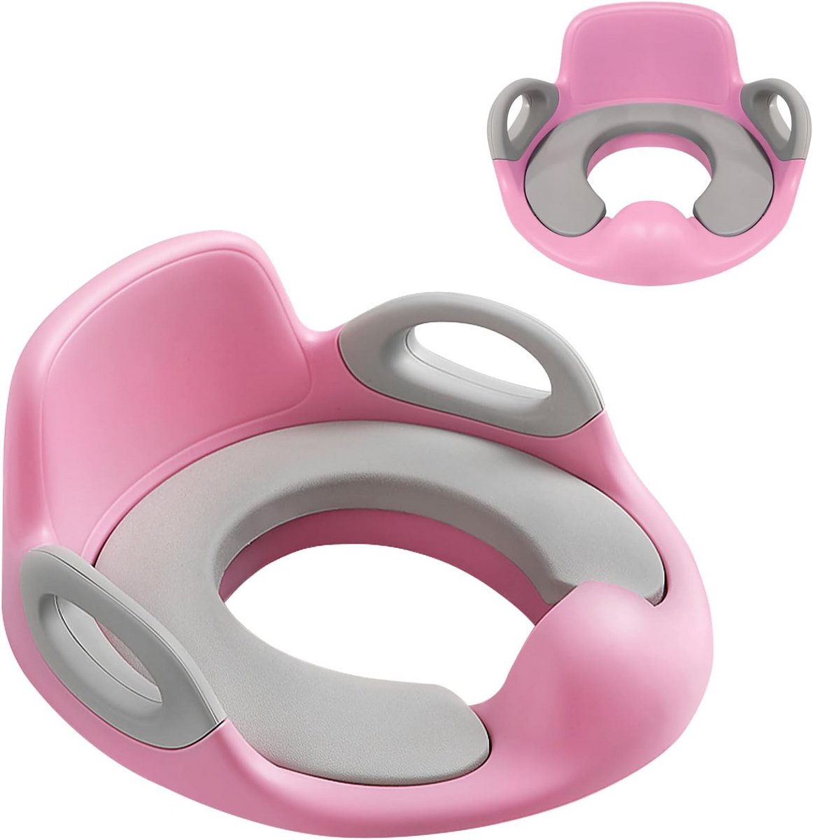 Toiletbril voor Kinderen met Comfortabele Bekleding en Spatbescherming - Trainer voor 1-7 Jaar - Roze