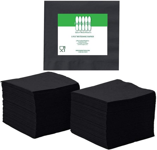 100 stuks groen papier cocktailservetten wegwerp 3-laags drank reliëf