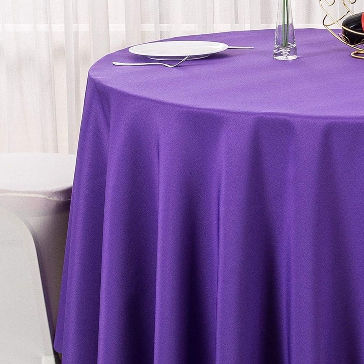 Rond Tafelkleed Donkergroen Polyester 180 cm - Damast & Banket Geschikt