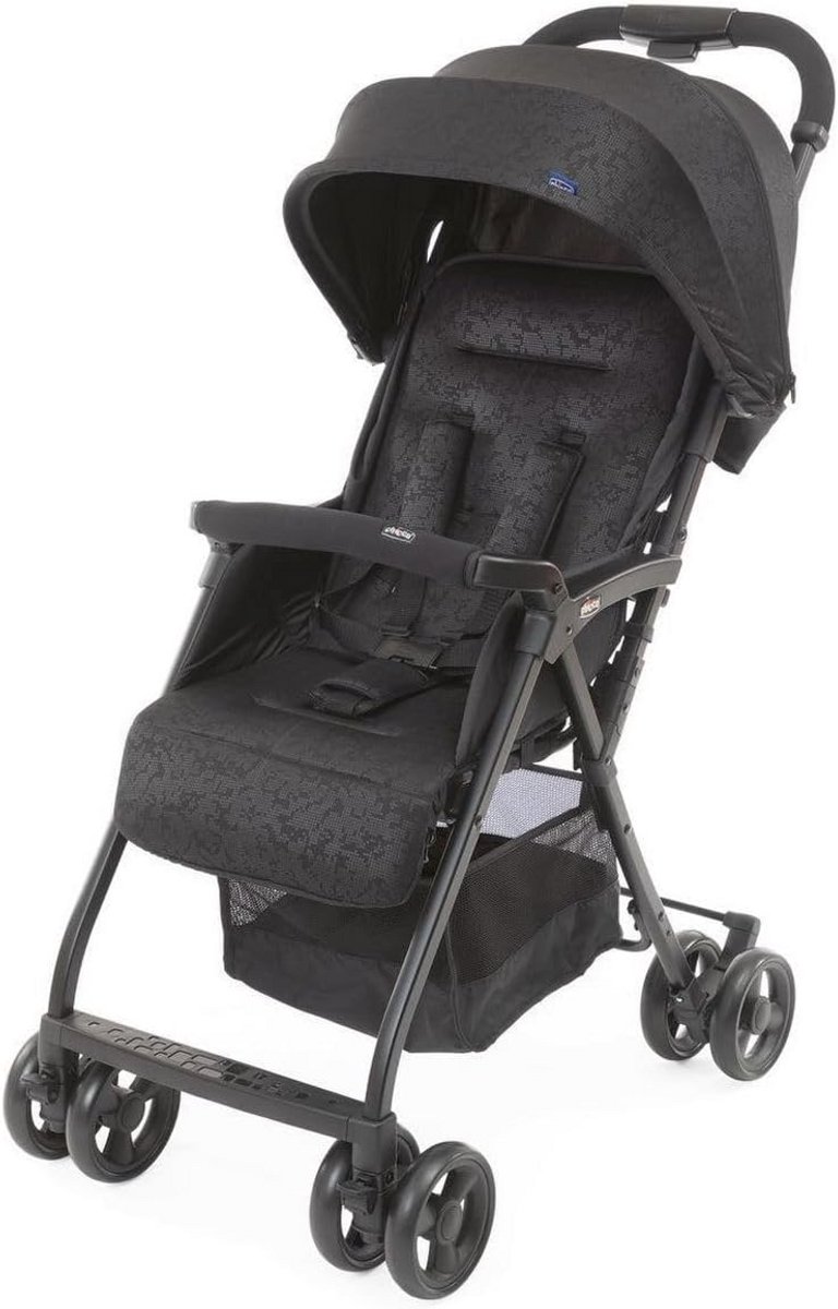 Verstelbare en Opvouwbare Buggy - Ultra-Lichtgewicht en Compact voor Pasgeborenen tot 15 kg - Jet Black