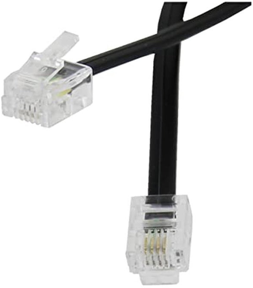 2 Meter RJ11 Telefoonkabel - Plat 6P4C Westernkabel voor Modem, Router en Fax