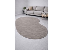 Japandi organisch zacht vloerkleed - taupe -160x230