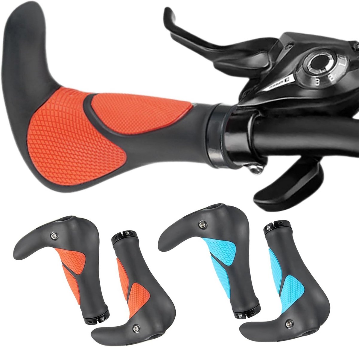 Ergonomische Fietshandgrepen Universeel voor MTB, Stadsfiets, BMX - 22 mm Stuur