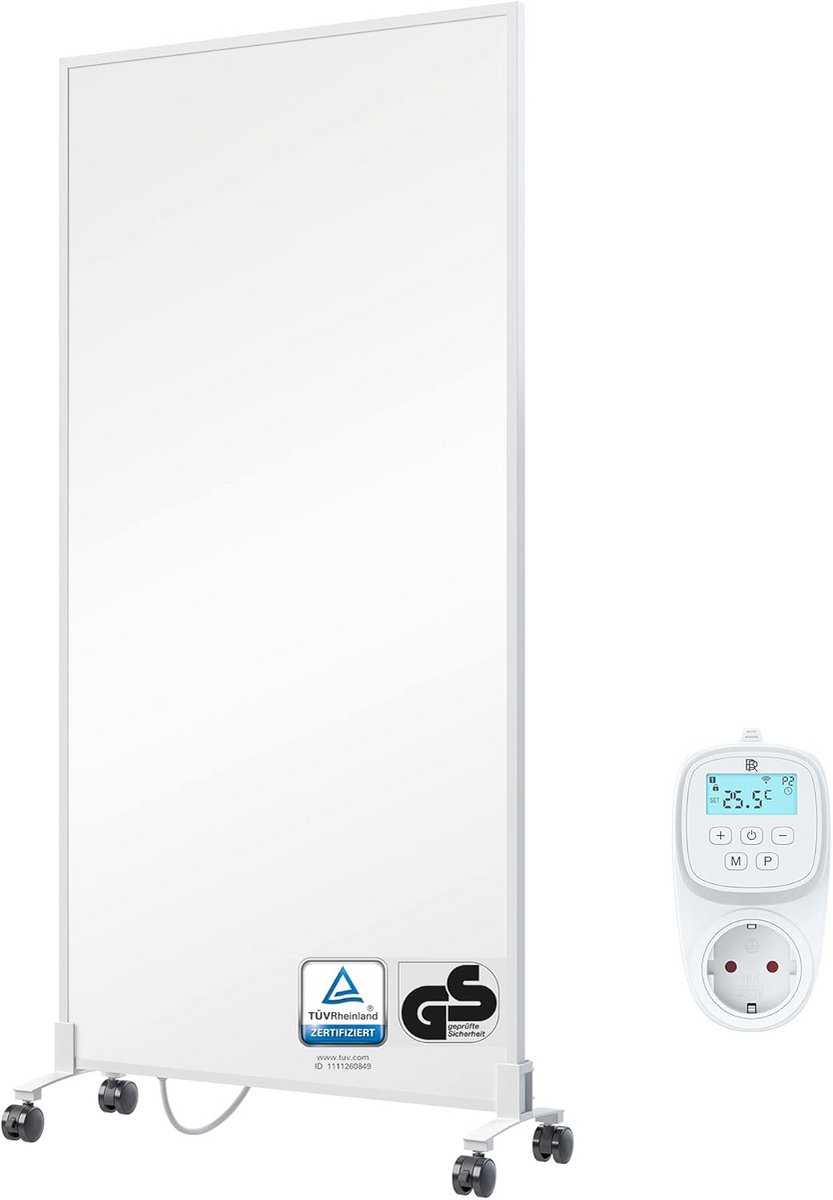 Mobiele Infraroodverwarming 1200W met Poten, Wielen en Wifi Thermostaat