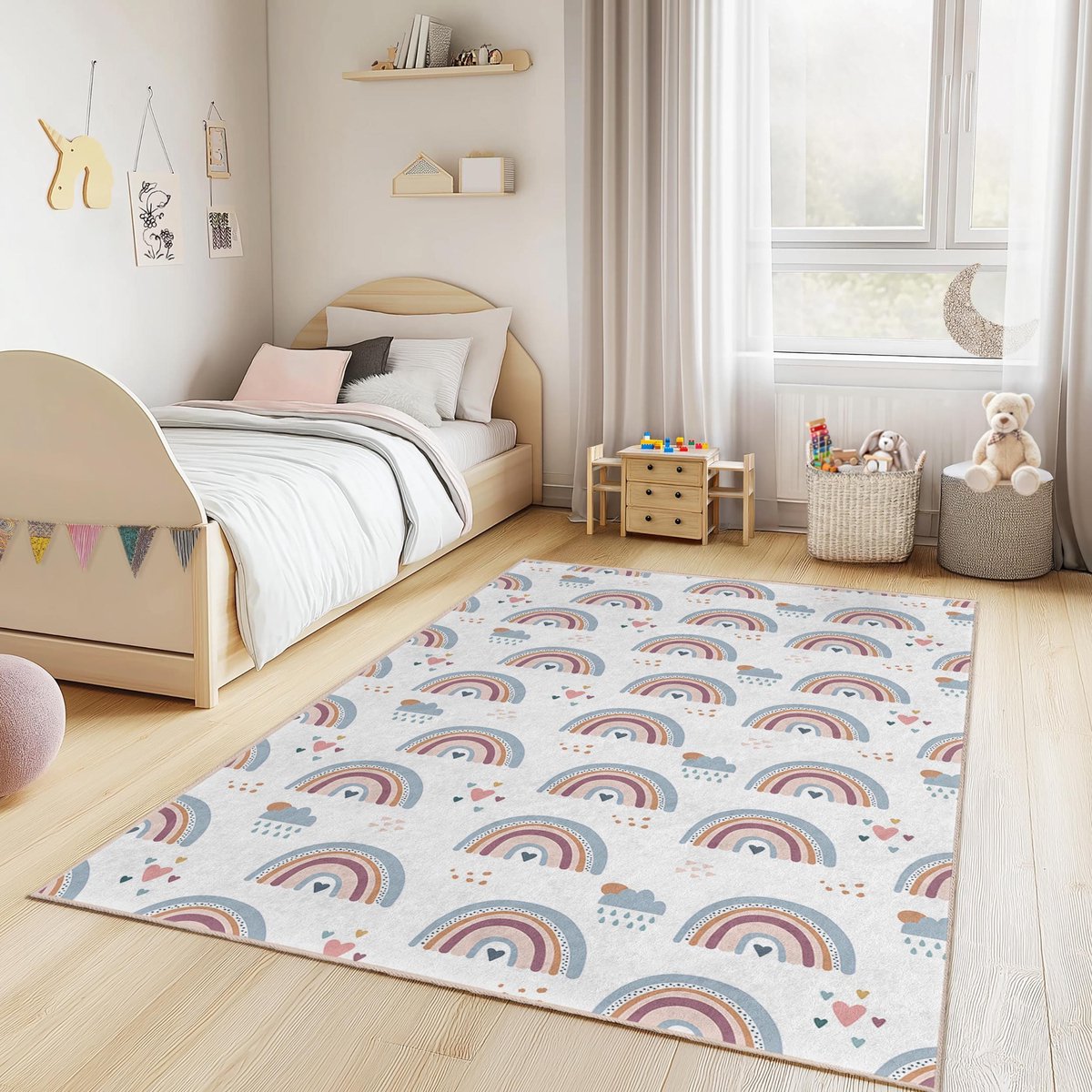 Mila Home - Kindertapijt Rechthoek - Vloerkleed Kinderkamer Tapijt - Speeltapijt - Wasbaar - Antislip - OEKO-TEX Gecertificeerd - 826 2