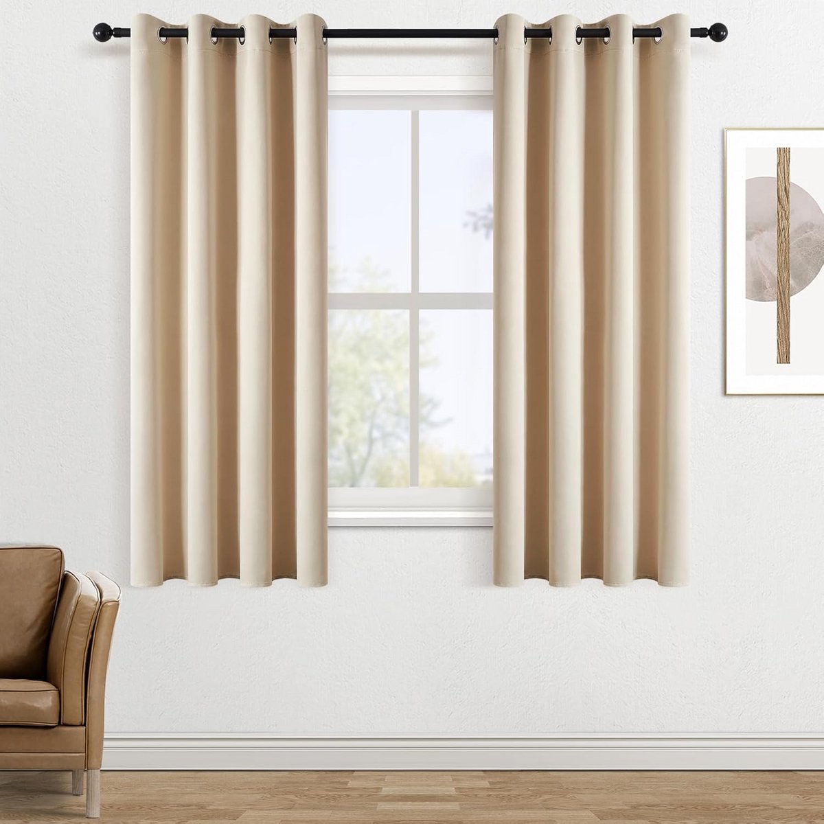 Verduisteringsgordijnen 140x160cm Ondoorzichtig met Ringetjes - Set van 2 voor Woonkamer
