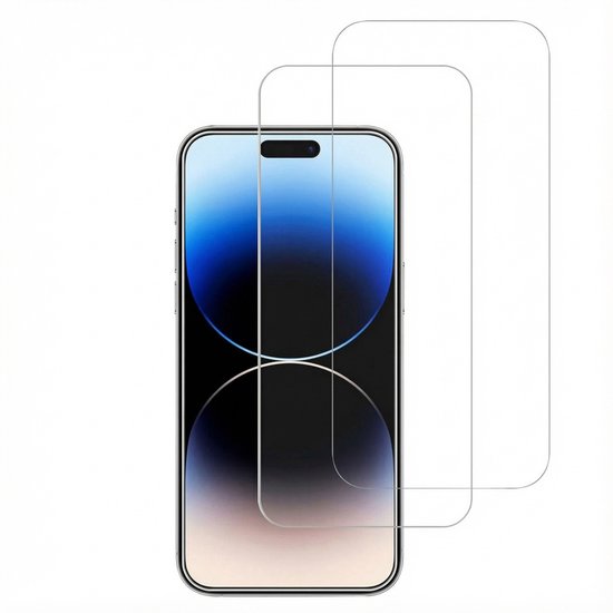 Protecteur d'écran Accezz - Convient pour iPhone 15 / 15 Pro / 16 - Lot de 2 protecteurs d'écran en verre