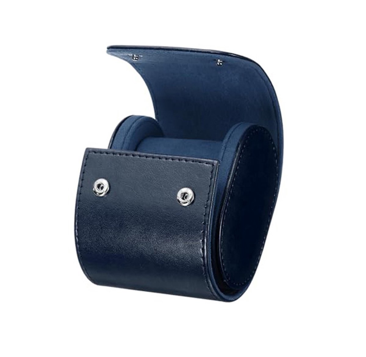 Horloge-organizer met 1 sleuven - Oprolbare opbergdoos voor horloges - Reishorlogebox van leer - Met uitneembare horlogepad - Horlogedisplaybox - Compact en draagbaar - Perfect voor horlogeliefhebbers - Blauw
