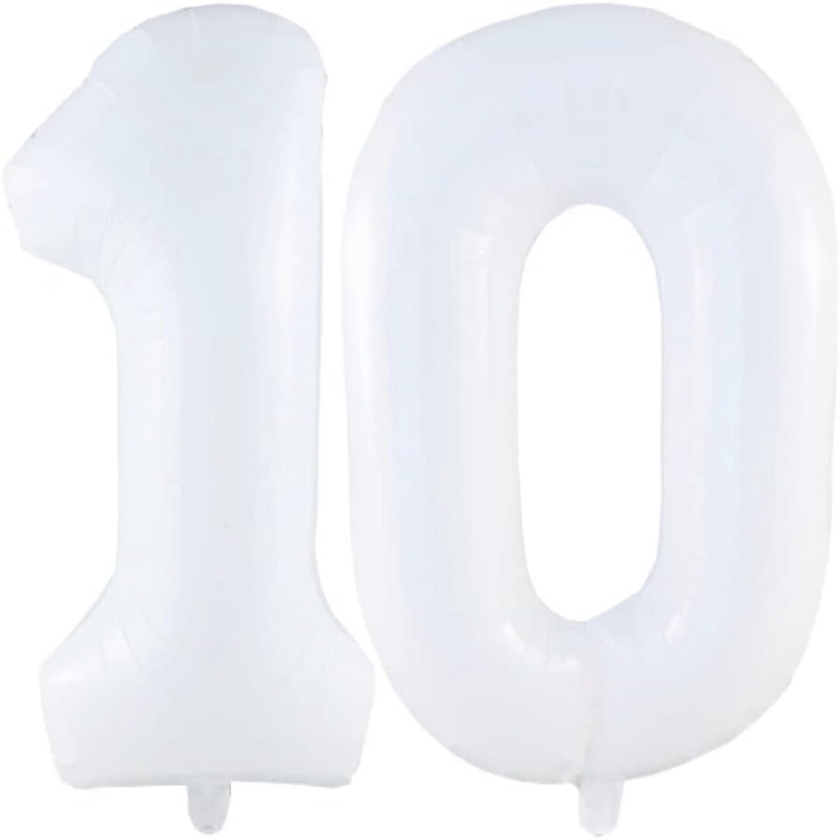 XXL Cijfer Ballon 10 Wit - Folieballon 10 Jaar Verjaardag Decoratie Helium